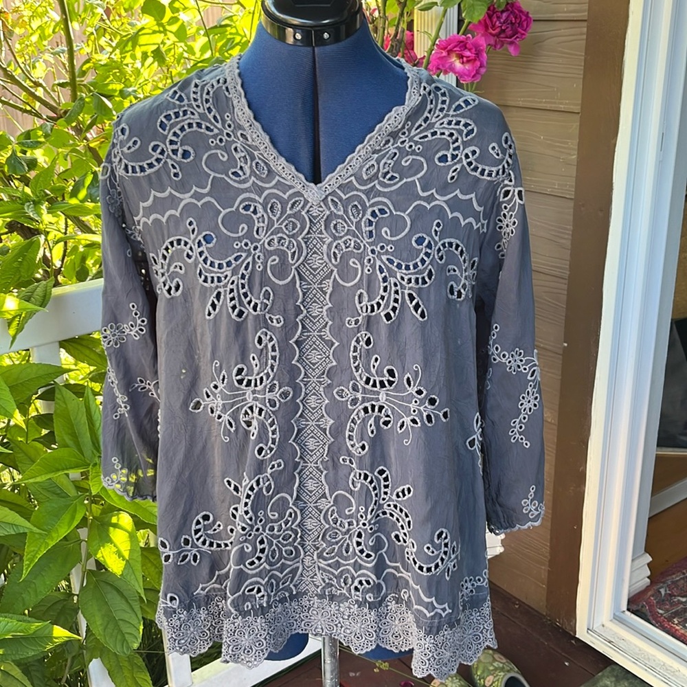Johnny Was Womens Rayon Pullover Top